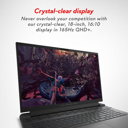 Dell Alienware m18 R2 Gaming Laptop, NVIDIA RTX 4090 16GB GDDR6, Intel i9 14900HX, 18" QHD+ (2560x1600) 165Hz, 64 GB DDR5, 2 TB SSD, WiFi 7, Bluetooth 5.4, Windows 11 Pro, Gaming Mouse, 256GB UFD
