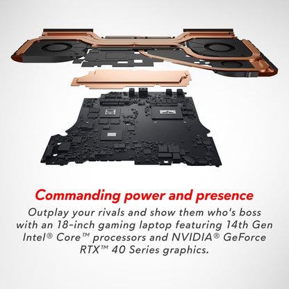 Dell Alienware m18 R2 Gaming Laptop, NVIDIA RTX 4090 16GB GDDR6, Intel i9 14900HX, 18" QHD+ (2560x1600) 165Hz, 64 GB DDR5, 2 TB SSD, WiFi 7, Bluetooth 5.4, Windows 11 Pro, Gaming Mouse, 256GB UFD