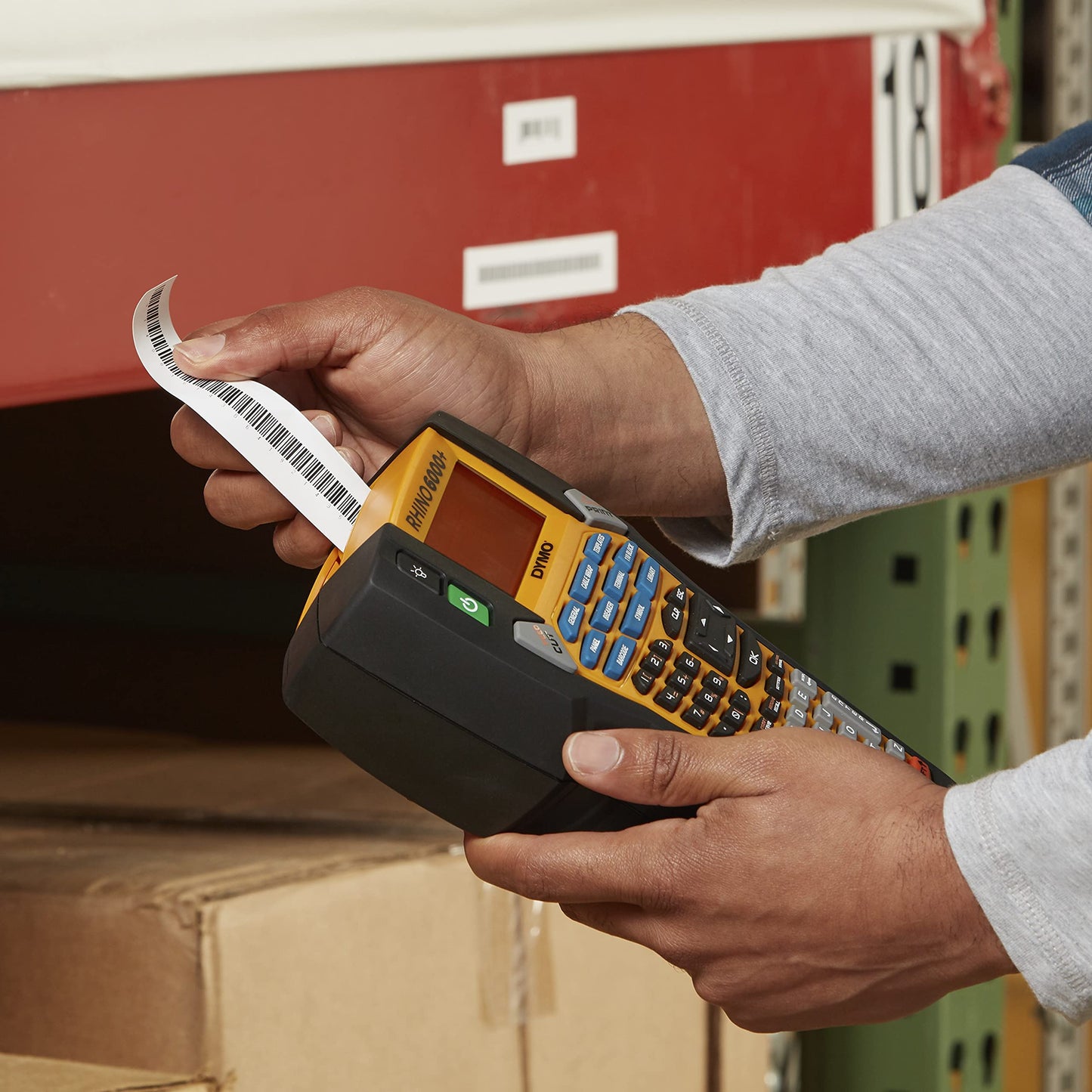 DYMO® Rhino™ 6000 Industrial Label Maker, Computer Connected Label Maker with Hard Carry Case, 1 Vinyl Tape Cassette, 1 Flexible Nylon Tape Cassette and Rechargeable Lithium Ion Battery