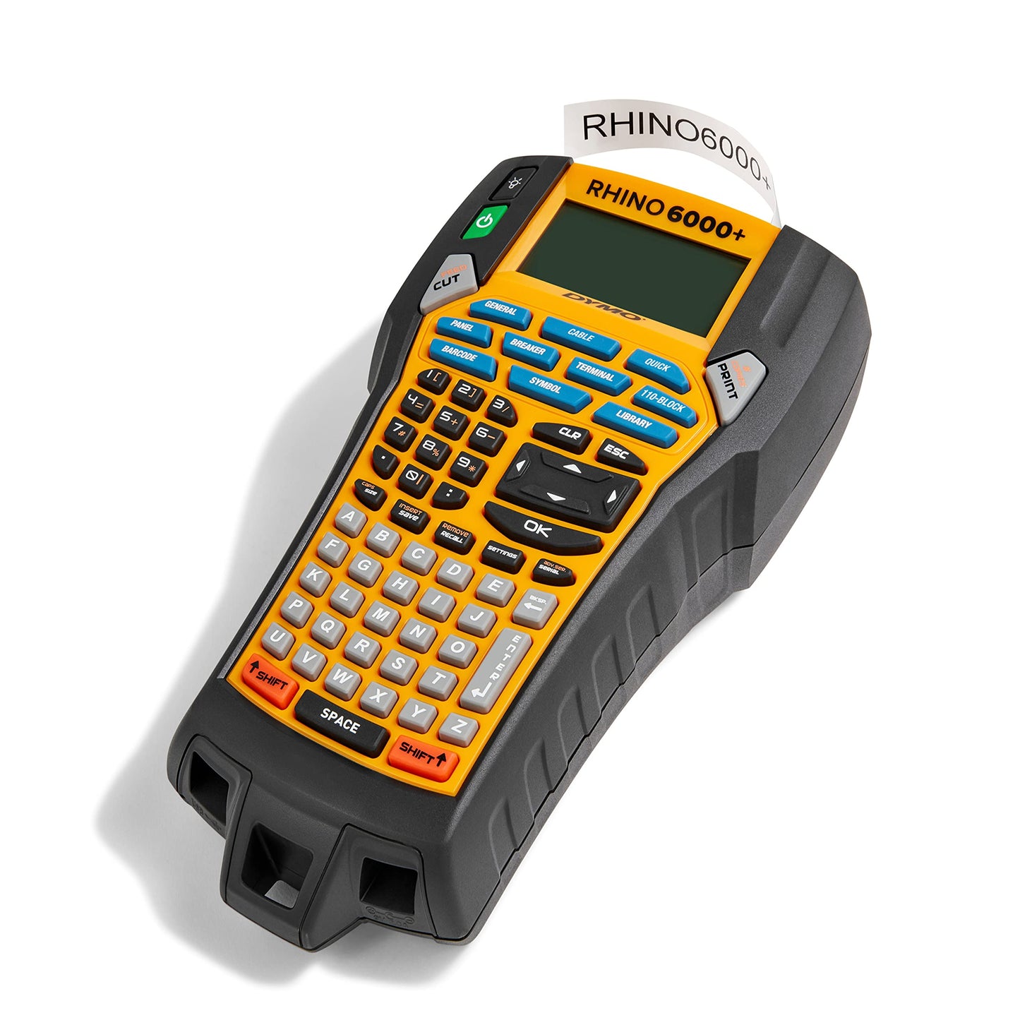 DYMO® Rhino™ 6000 Industrial Label Maker, Computer Connected Label Maker with Hard Carry Case, 1 Vinyl Tape Cassette, 1 Flexible Nylon Tape Cassette and Rechargeable Lithium Ion Battery